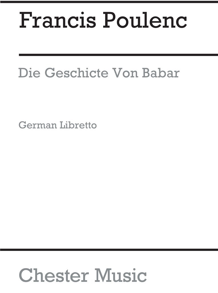Die Geschichte Vom Baber (Libretto-German)